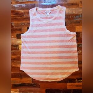 Market & Spruce Orange and White Striped Sleeveless Tank